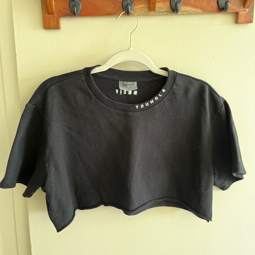 YoungLA Black Crop T-Shirt